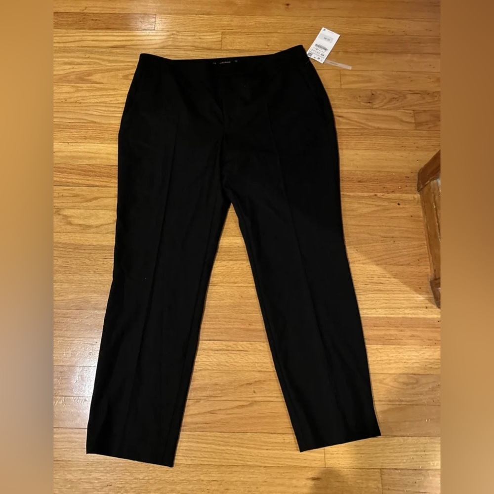 Zara sz 10 straight high waisted pleated trousers wide leg pants new